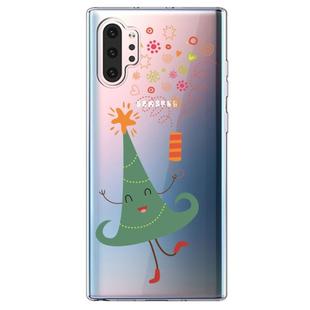 For Galaxy Note10 Pro Trendy Cute Christmas Patterned Clear TPU Protective Case(Happy Christmas Tree)