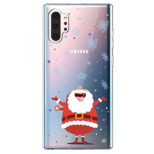 For Galaxy Note10 Pro Trendy Cute Christmas Patterned Clear TPU Protective Case(Santa Claus)