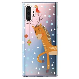 For Galaxy Note10 Pro Trendy Cute Christmas Patterned Clear TPU Protective Case(Big Deer)