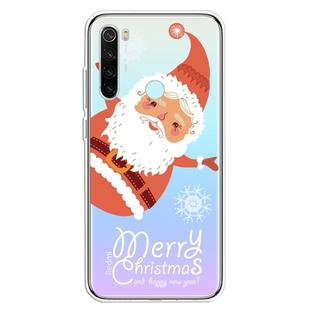 For Xiaomi Redmi Note 8 Trendy Cute Christmas Patterned Clear TPU Protective Case(Big Santa)