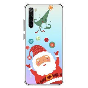 For Xiaomi Redmi Note 8 Trendy Cute Christmas Patterned Clear TPU Protective Case(Ball Santa)