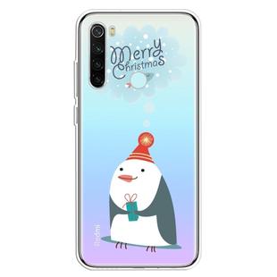 For Xiaomi Redmi Note 8 Trendy Cute Christmas Patterned Clear TPU Protective Case(Penguin)