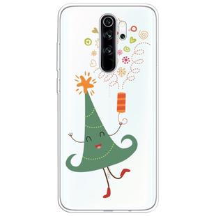 For Xiaomi Redmi Note 8 Pro Trendy Cute Christmas Patterned Clear TPU Protective Case(Happy Christmas Tree)
