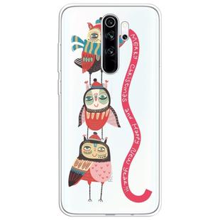 For Xiaomi Redmi Note 8 Pro Trendy Cute Christmas Patterned Clear TPU Protective Case(Red Band Bird)