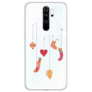 For Xiaomi Redmi Note 8 Pro Trendy Cute Christmas Patterned Clear TPU Protective Case(White Tree Gift)