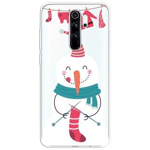 For Xiaomi Redmi Note 8 Pro Trendy Cute Christmas Patterned Clear TPU Protective Case(Sock Snowman)
