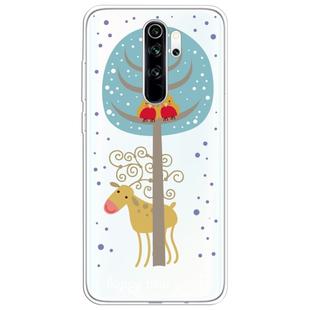 For Xiaomi Redmi Note 8 Pro Trendy Cute Christmas Patterned Clear TPU Protective Case(Couple Bird Deer)