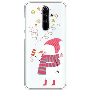 For Xiaomi Redmi Note 8 Pro Trendy Cute Christmas Patterned Clear TPU Protective Case(Fireworks Snowman)