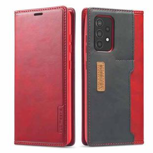 For Samsung Galaxy A72 5G / 4G LC.IMEEKE LC-001 Series PU + TPU Color Matching Frosted Horizontal Flip Leather Case with Holder & Card Slot(Red)