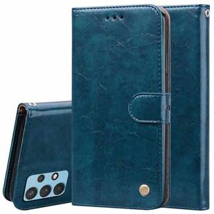 For Samsung Galaxy A32 4G Business Style Oil Wax Texture Horizontal Flip Leather Case with Holder & Card Slots & Wallet(Blue)