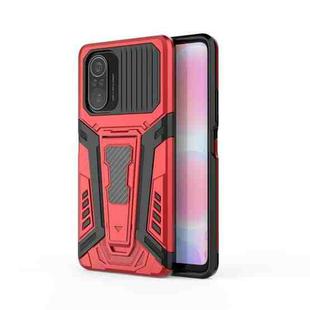 For Xiaomi Redmi K40 War Chariot Series Armor All-inclusive Shockproof PC + TPU Protective Case with Invisible Holder(Red)