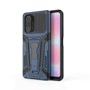 For Xiaomi Redmi K40 War Chariot Series Armor All-inclusive Shockproof PC + TPU Protective Case with Invisible Holder(Blue)