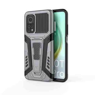 For Xiaomi Mi 10T 5G / 10T Pro 5G War Chariot Series Armor All-inclusive Shockproof PC + TPU Protective Case with Invisible Holder(Gray)
