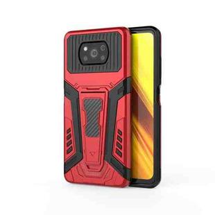 For Xiaomi Poco X3 War Chariot Series Armor All-inclusive Shockproof PC + TPU Protective Case with Invisible Holder(Red)