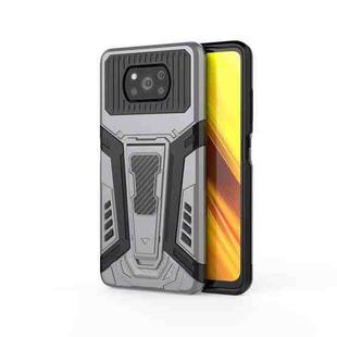 For Xiaomi Poco X3 War Chariot Series Armor All-inclusive Shockproof PC + TPU Protective Case with Invisible Holder(Gray)