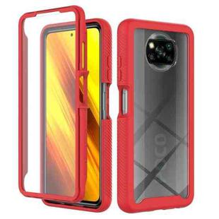 For Xiaomi Poco X3 NFC Starry Sky Full Body Hybrid Shockproof Phone Case(Red)