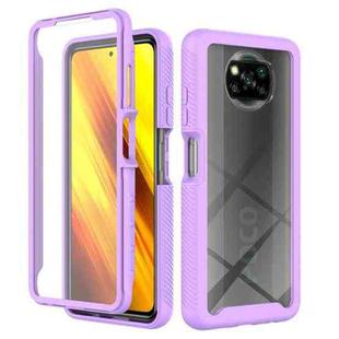 For Xiaomi Poco X3 NFC Starry Sky Full Body Hybrid Shockproof Phone Case(Light Purple)