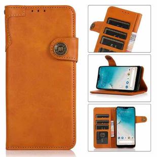 For Motorola Moto Edge S KHAZNEH Dual-Splicing Cowhide Texture Horizontal Flip Leather Case with Holder & Card Slots & Wallet & Lanyard(Brown)