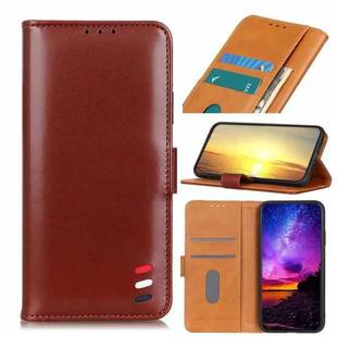 For Huawei P50 Pro 3-Color Pearl Texture Magnetic Buckle Horizontal Flip PU Leather Case with Card Slots & Wallet & Holder(Brown)