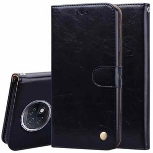 For Xiaomi Redmi Note 9T Business Style Oil Wax Texture Horizontal Flip Leather Case with Holder & Card Slots & Wallet(Black)