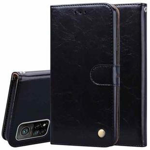 For Xiaomi Mi 10T Pro 5G Business Style Oil Wax Texture Horizontal Flip Leather Case with Holder & Card Slots & Wallet(Black)