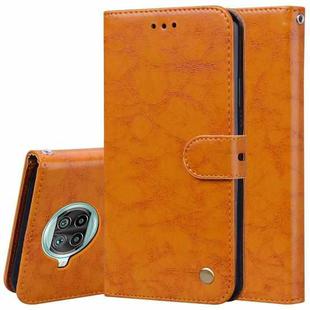 For Xiaomi Mi 10T Lite 5G Business Style Oil Wax Texture Horizontal Flip Leather Case with Holder & Card Slots & Wallet(Yellow)