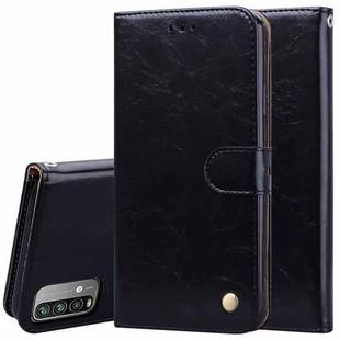 For Xiaomi Poco M3 Business Style Oil Wax Texture Horizontal Flip Leather Case with Holder & Card Slots & Wallet(Black)