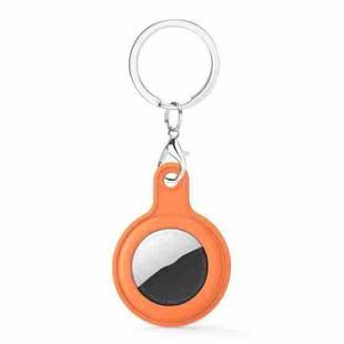 Gel Leather Case Cover with Switchable Keychain Ring for AirTag(Orange)