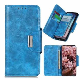 For OPPO A54 4G Crazy Horse Texture Magnetic Buckle Horizontal Flip Leather Case with Holder & 6-Card Slots & Wallet(Blue)