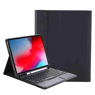 YT07B-A Detachable Candy Color Skin Feel Texture Round Keycap Bluetooth Keyboard Leather Case with Touch Control For iPad 9.7 inch 2018 & 2017 / Pro 9.7 inch / Air 2 / Air(Black)