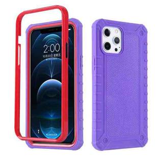 For iPhone 12 / 12 Pro Diamond Texture 360 Degree All-inclusive Shockproof Skidproof TPU Case(Purple)