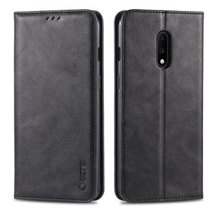 For OnePlus 7 AZNS Retro Texture Magnetic Horizontal Flip PU Leather Case with Holder & Card Slots & Photo Frame(Black)