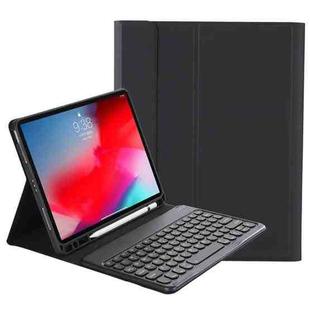 YT07B Detachable Candy Color Skin Feel Texture Round Keycap Bluetooth Keyboard Leather Case For iPad 9.7 inch 2018 & 2017 / Pro 9.7 inch / Air 2 / Air(Black)