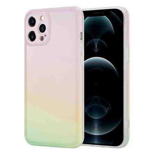 Colorful Halo Dyed Stripe Straight Edge Magic Cube Protective Case For iPhone 11(Pink  Green)