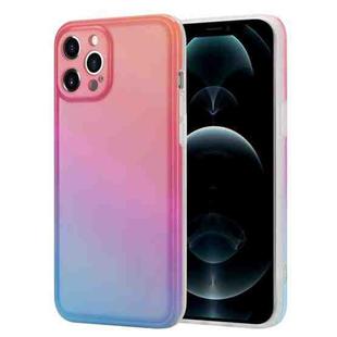 Colorful Halo Dyed Stripe Straight Edge Magic Cube Protective Case For iPhone 11(Pink Purple Blue)