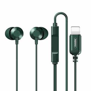 Remax RM-512i 8 Pin Interface Wired Call Bluetooth Music Earphone, Support Wired Control, Cable Length: 1.2m(Green)
