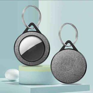 Sea Sand Texture PC Anti-scratch Shockproof Protective Cover Soft Case with Keychain Ring Loop For AirTag(Gray)