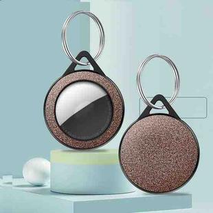 Sea Sand Texture PC Anti-scratch Shockproof Protective Cover Soft Case with Keychain Ring Loop For AirTag(Brown)