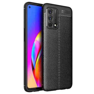 For OPPO F19 Litchi Texture TPU Shockproof Case(Black)