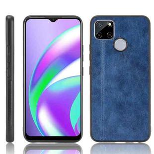 For OPPO Realme C12 / C25 / 7i Shockproof Sewing Cow Pattern Skin PC + PU + TPU Case(Blue)