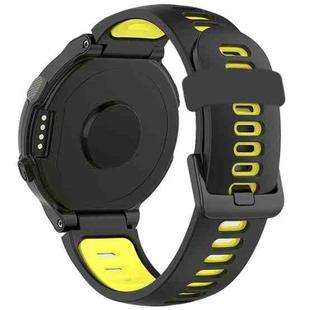 For Garmin Forerunner 220/230/235/620/630/735XT Two-color Silicone Watch Band(Black+Yellow)