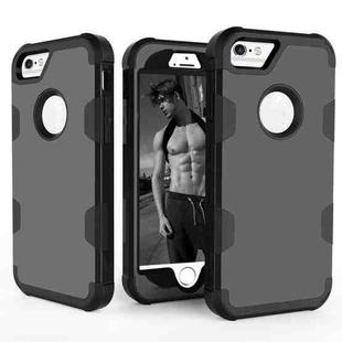 Contrast Color Silicone + PC Shockproof Case For iPhone 6(Black)