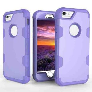Contrast Color Silicone + PC Shockproof Case For iPhone 6(Purple)