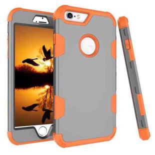Contrast Color Silicone + PC Shockproof Case For iPhone 6 Plus(Grey+Orange)