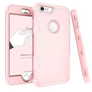 Contrast Color Silicone + PC Shockproof Case For iPhone 6 Plus(Rose Gold)