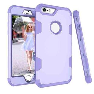 Contrast Color Silicone + PC Shockproof Case For iPhone 6 Plus(Purple)