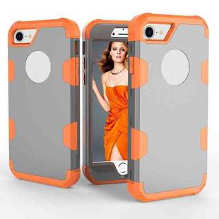 Contrast Color Silicone + PC Shockproof Case For iPhone 8 / 7(Grey+Orange)