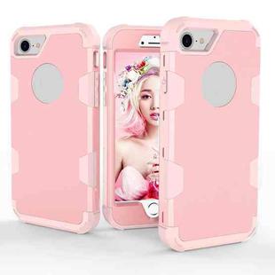Contrast Color Silicone + PC Shockproof Case For iPhone 8 / 7(Rose Gold)