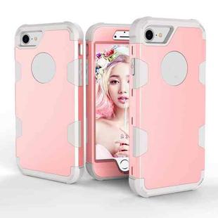 Contrast Color Silicone + PC Shockproof Case For iPhone 8 / 7(Rose Gold+Grey)