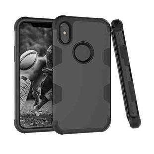 Contrast Color Silicone + PC Shockproof Case For iPhone XS / X(Black)